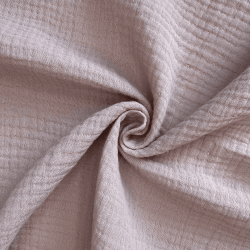 Ткань Муслин Жатый, цвет Пыльно-Розовый (на отрез)  в Златоусте