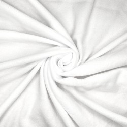 Ткань Флис Односторонний 130 гр/м2, цвет Белый (на отрез)  в Златоусте