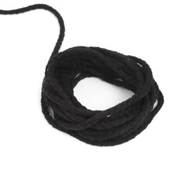 Шнур для одежды тип 2,  Чёрный (плетено-вязаный/полиэфир)  в Златоусте